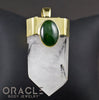 Zuul Pendant With Tourmalated Quartz Point and Larimar and Nephrite Jade Accents
