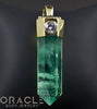 Zuul Pendant with Green Fluorite Point and CZ and Amethyst Accents