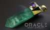 Zuul Pendant with Green Fluorite Point and CZ and Amethyst Accents