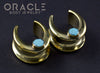5/8" (16mm) Brass Saddles with Faceted Turquoise
