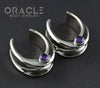 7/8" (22mm) White Brass Saddles with Amethyst