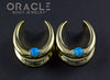 1" (25mm) Brass Saddles with Blue Synthetic Opals