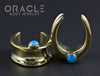 1" (25mm) Brass Saddles with Blue Synthetic Opals