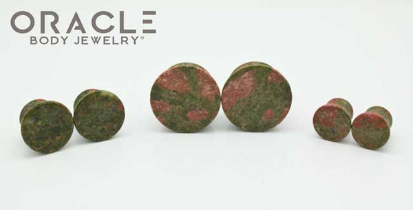 Unakite Mayan Style Flare Plugs