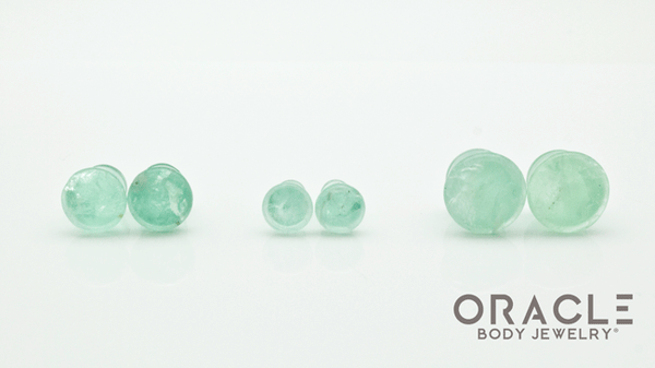 Green Fluorite Single Flare Plugs