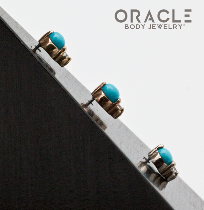 14k Turquoise and Diamond Threadless End