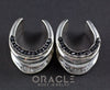 3/4" (19mm) Sterling Silver Saddles with Channel Set Black Raw Diamonds