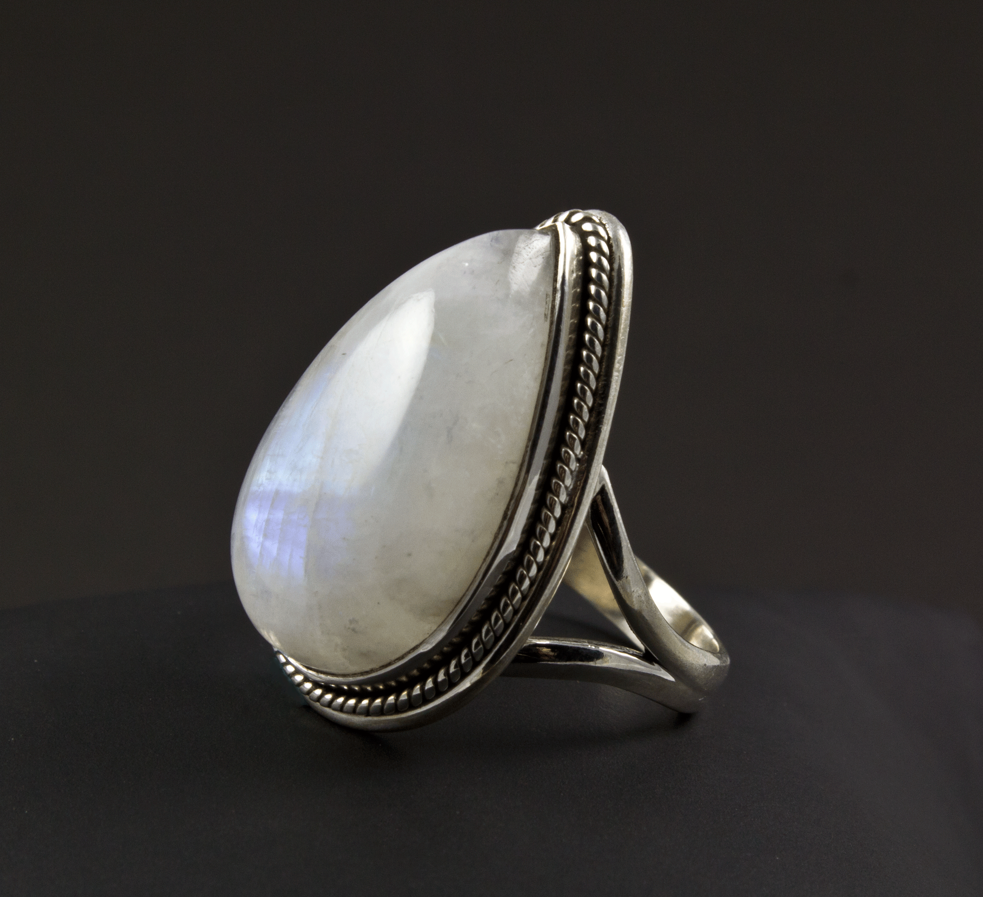 Sterling Silver Moonstone Ring Size 7