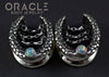3/4" (19mm) White Brass Saddles with Nugget Texture, Chains and Pink Synthetic Opals