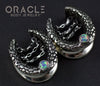 3/4" (19mm) White Brass Saddles with Nugget Texture, Chains and Pink Synthetic Opals