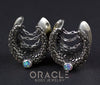 3/4" (19mm) White Brass Saddles with Nugget Texture, Chains and Pink Synthetic Opals