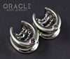 3/4" (19mm) White Brass Saddles with Chains and Tourmalines