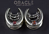 3/4" (19mm) White Brass Saddles with Chains and Black Synthetic Opals