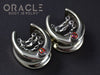3/4" (19mm) White Brass Saddles with Chains and Black Synthetic Opals