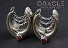 3/4" (19mm) White Brass Saddles with Chains and Black Synthetic Opals