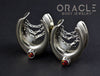3/4" (19mm) White Brass Saddles with Chains and Black Synthetic Opal