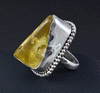 Sterling Silver Large Copal Amber Ring Size 8