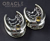 7/8" (22mm) White Brass Saddles with Chains and Citrine