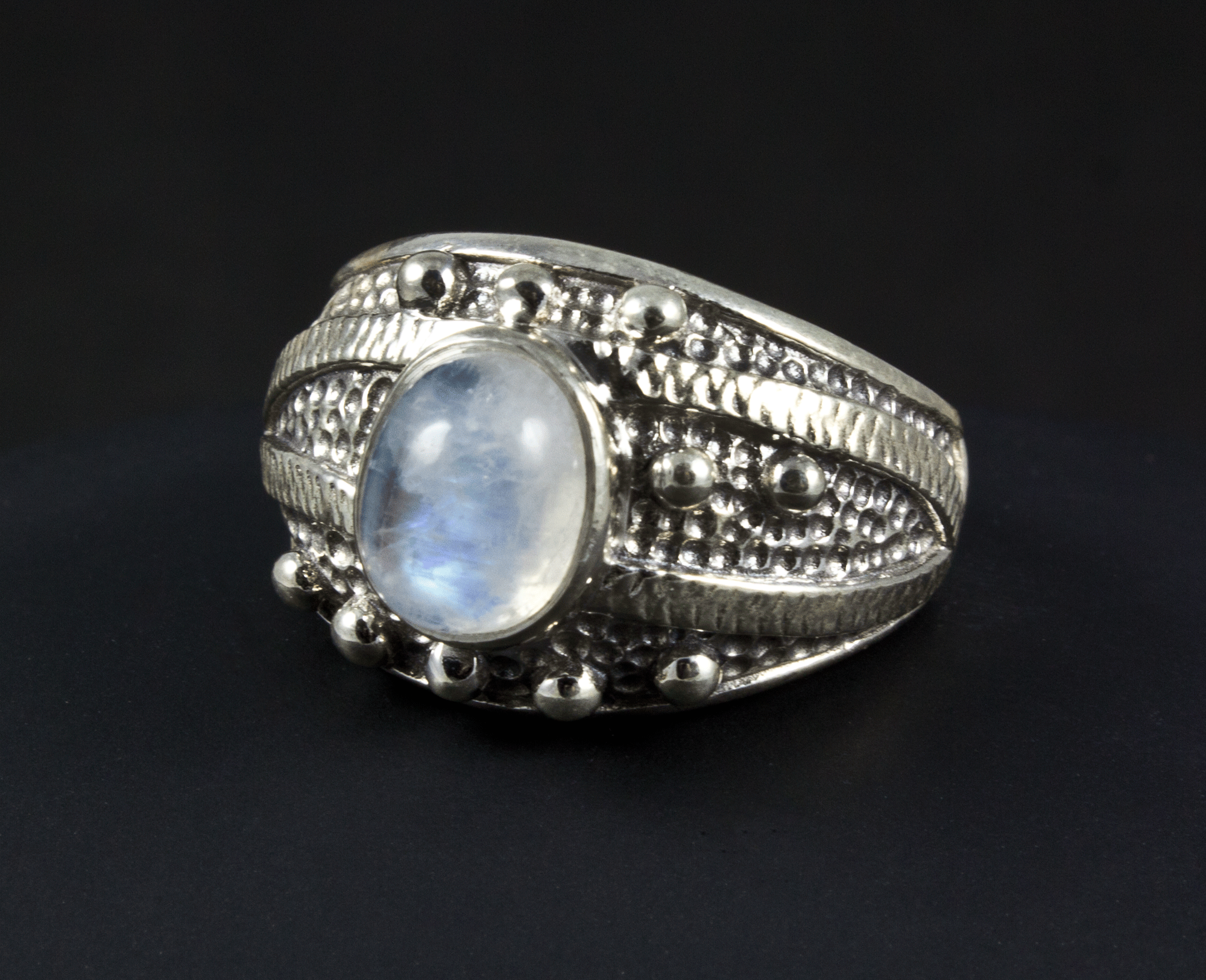 Sterling Silver Moonstone Ring Size 10
