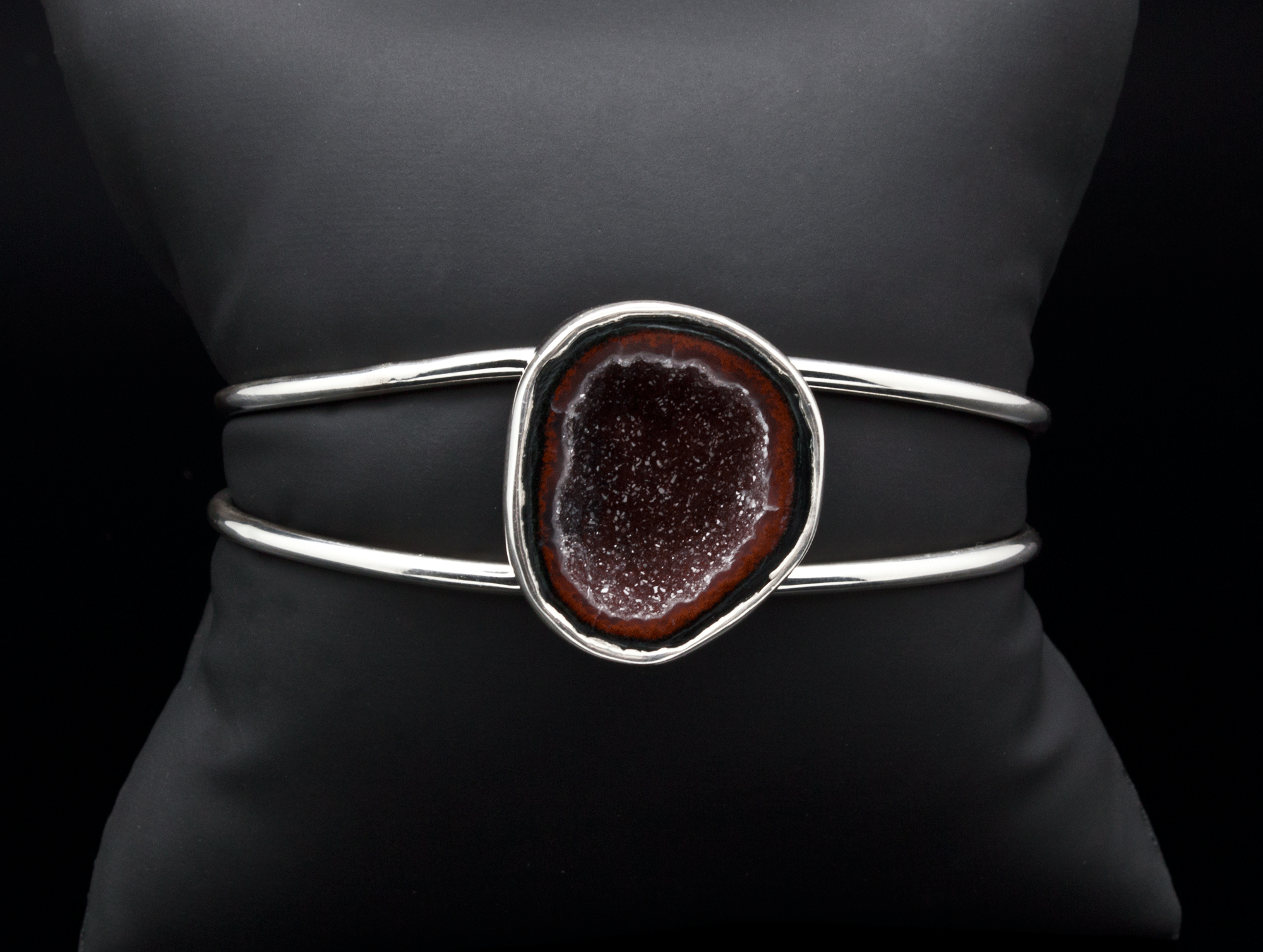 Sterling Silver Agate Geode Bracelet