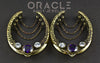 1-3/4" (44mm) Brass Saddles with Chains, Amethyst and Cubic Zirconia