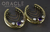 1-3/4" (44mm) Brass Saddles with Chains, Amethyst and Cubic Zirconia
