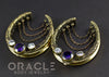 1-3/4" (44mm) Brass Saddles with Chains, Amethyst and Cubic Zirconia