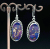 Sterling Silver Copper Purple Turquoise Earrings