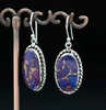 Sterling Silver Copper Purple Turquoise Earrings