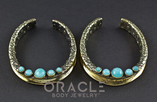 2" (51mm) Brass Saddles with Amazonite