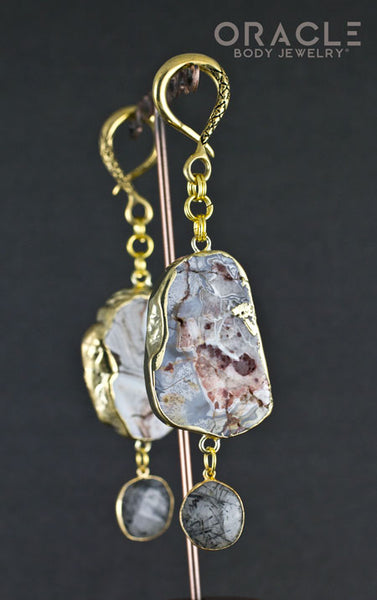 Crossover With Gold Plated Jasper and Rutilated Quartz