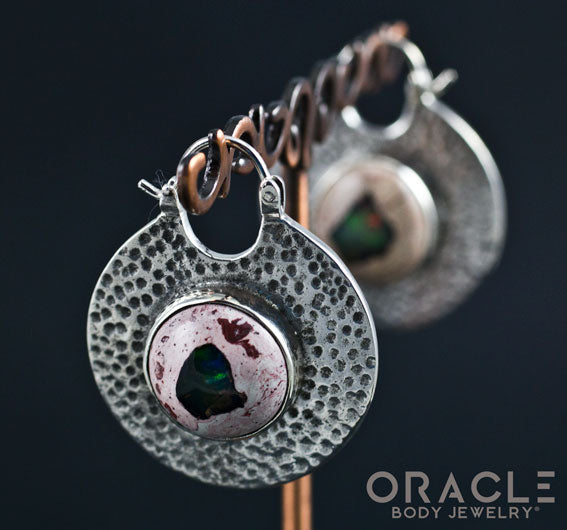 Solid Silver Kiki with Mexican Matrix Opals