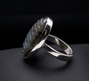 Sterling Silver Carved Labradorite Ring Size 7