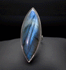 Sterling Silver Labradorite Adjustable Ring