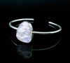 Sterling Silver Raw Moonstone Bracelet