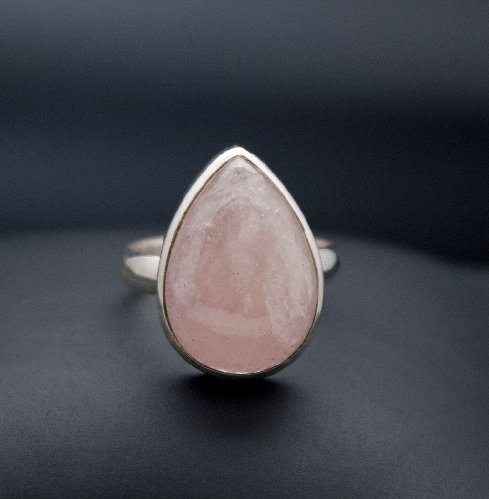 Sterling Silver Morganite Ring Size 10