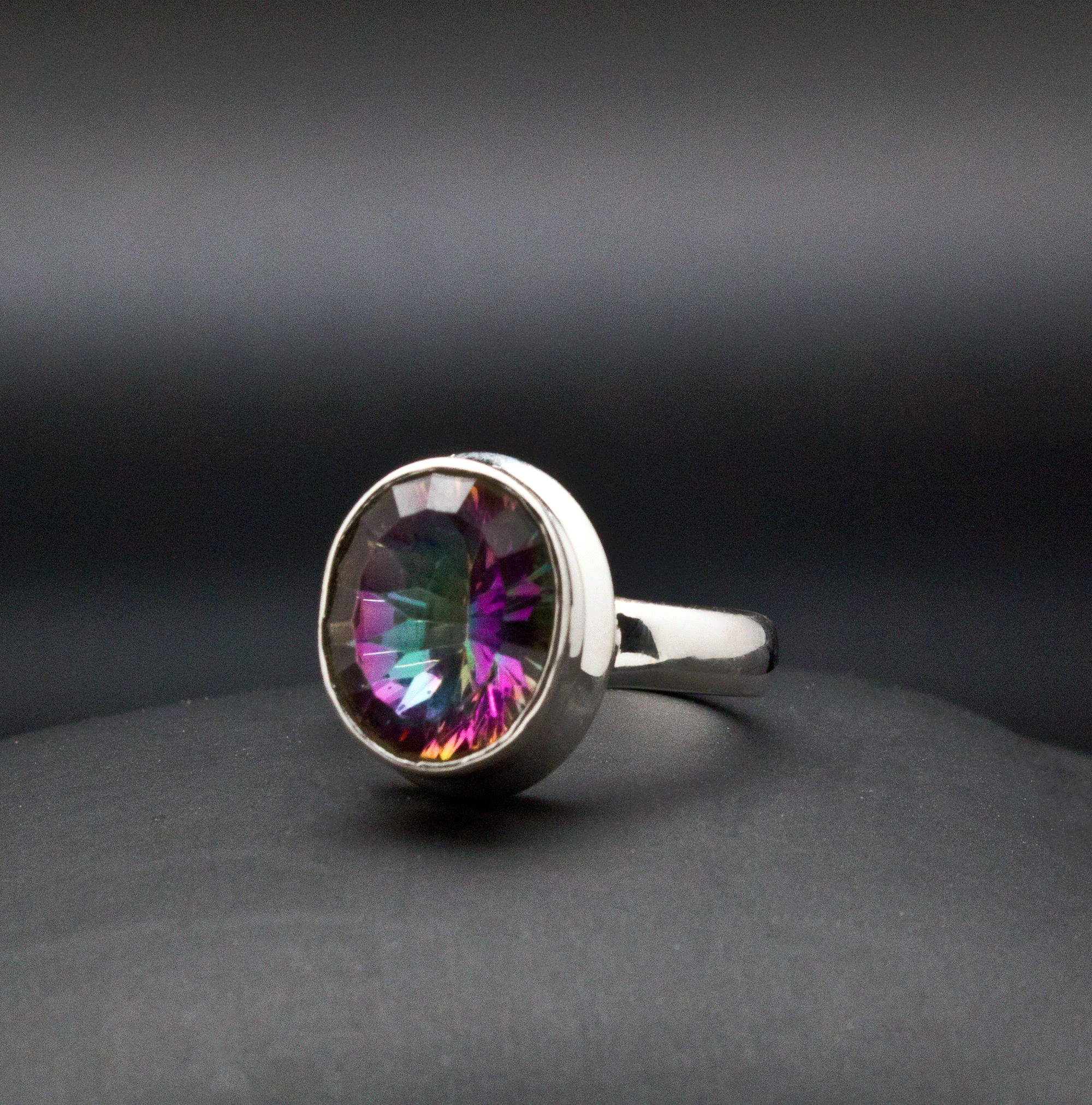Sterling Silver Mystic Topaz Ring Size 5