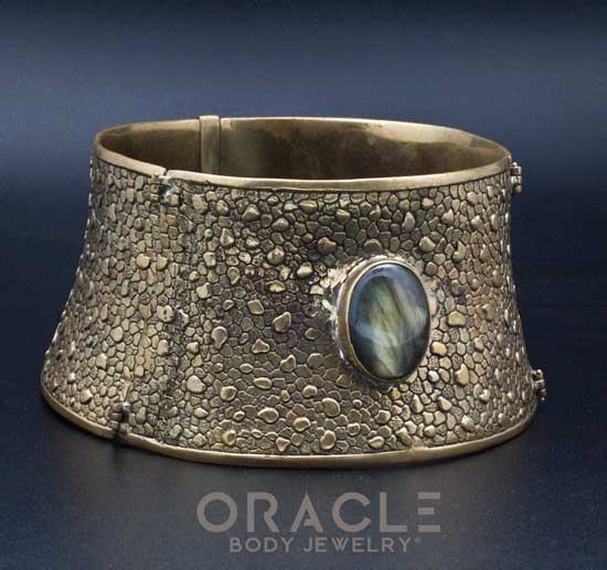 Ruler Cuff Necklace with Labradorite