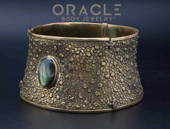 Ruler Cuff Necklace with Labradorite