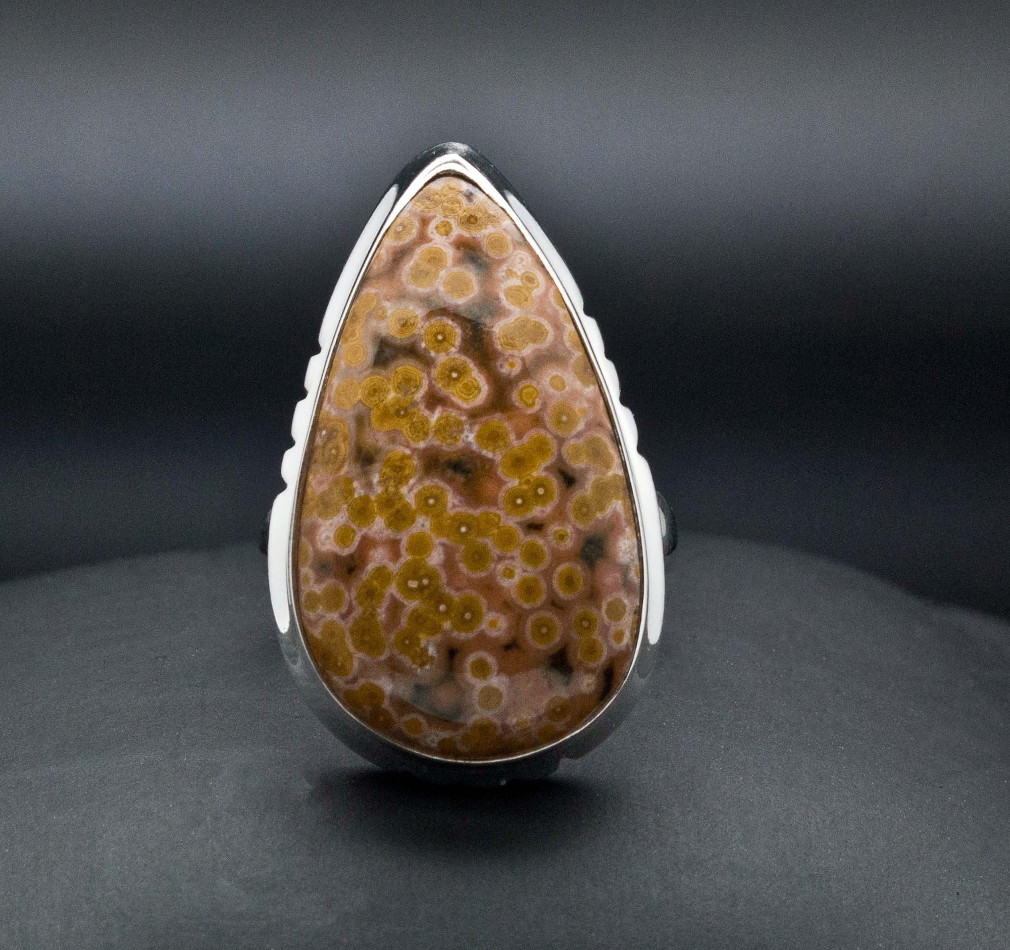 Sterling Silver Ocean Jasper Ring Size 6.5