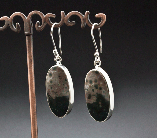 Sterling Silver Ocean Jasper Earrings
