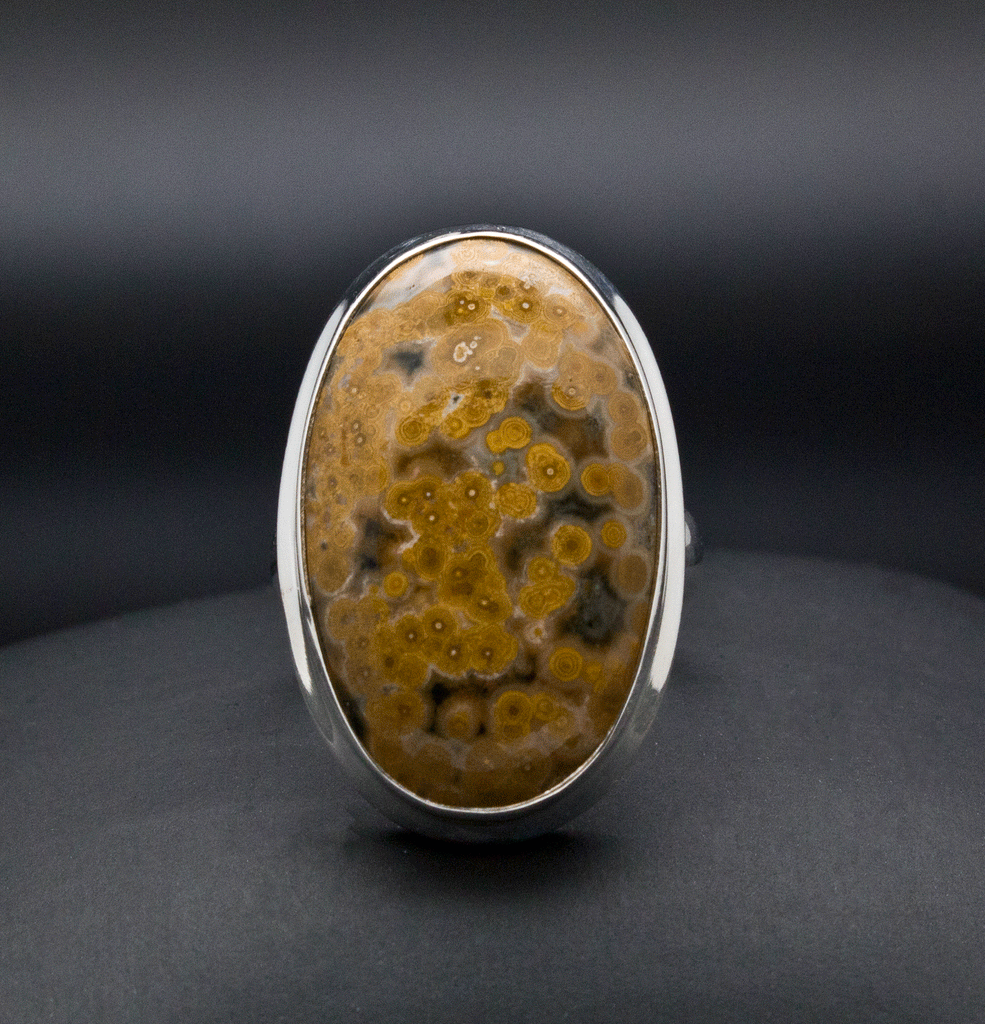 Sterling Silver Ocean Jasper Ring Size 6.5