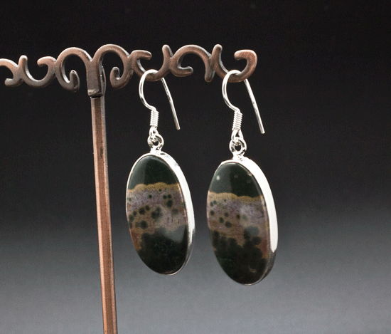 Sterling Silver Ocean Jasper Earrings