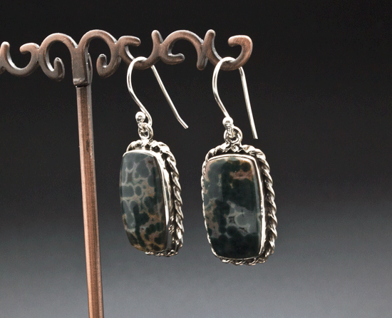 Sterling Silver Ocean Jasper Earrings