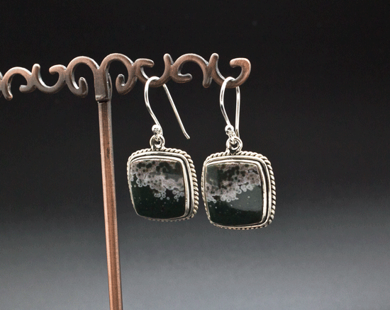 Sterling Silver Ocean Jasper Earrings