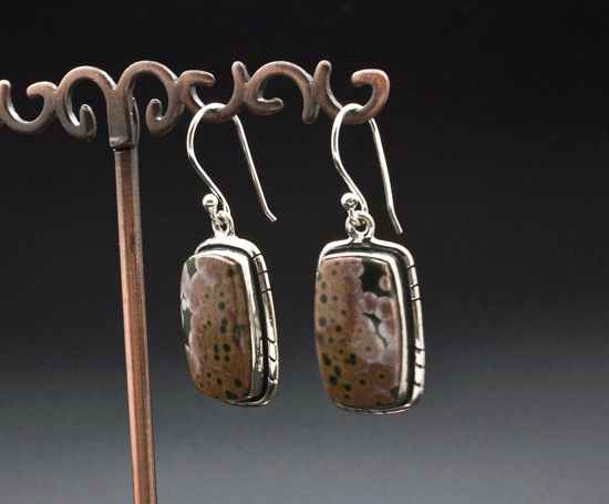 Sterling Silver Ocean Jasper Earrings