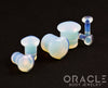 Single Flare Heart Front Opalite Plugs