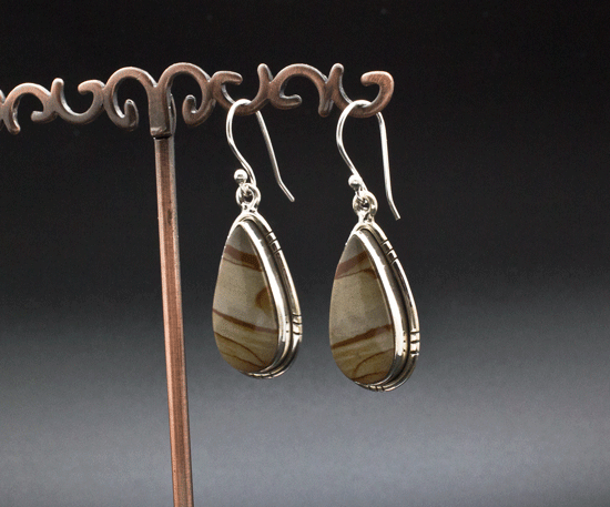 Sterling Silver Wildhorse Picture Jasper Earrings