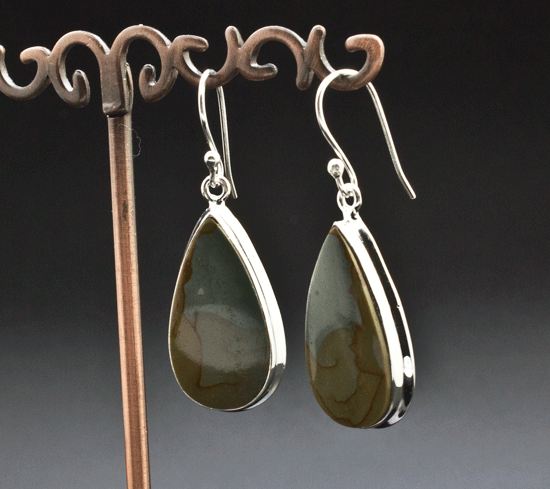 Sterling Silver Wildhorse Picture Jasper Earrings