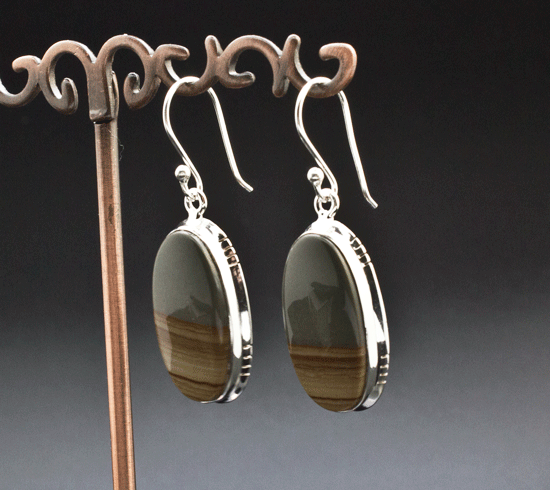 Sterling Silver Wildhorse Picture Jasper Earrings